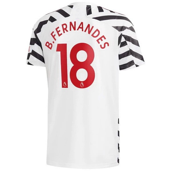 Camiseta Manchester United NO.18 B. Fernandes Tercera equipo 2020-2021 Blanco
